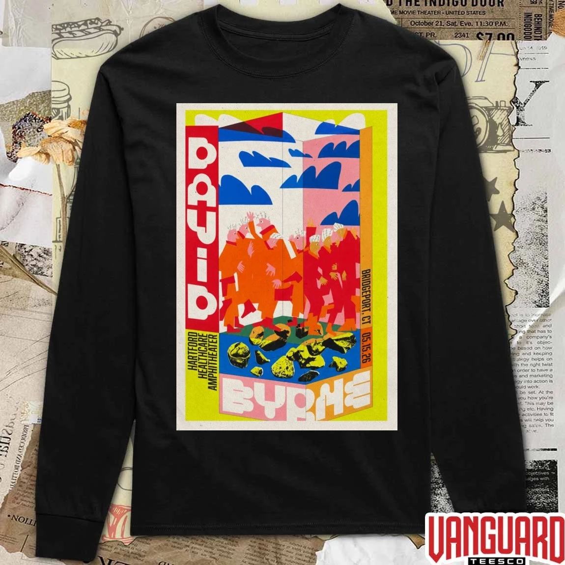 David Byrne Pop-Up Shop Poster Hartford Healthcare Amphitheater Bridgeport CT 2026 t-shirt