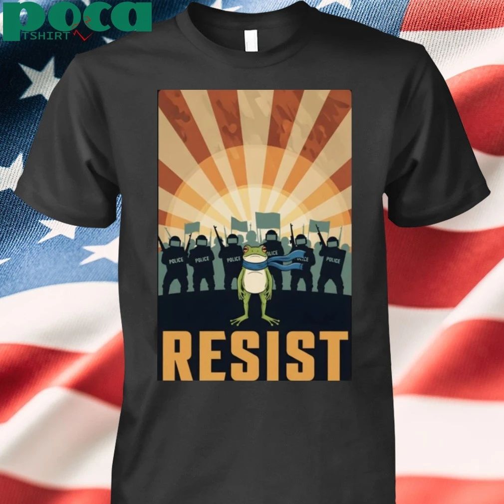 Resist Portland Frog 2025 Sunset T-shirt