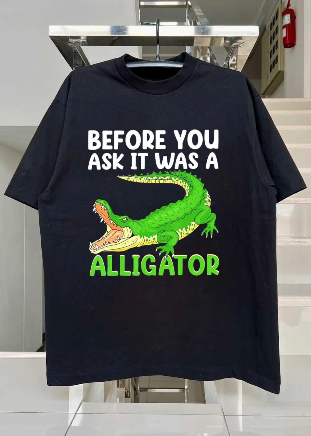 Before You Ask It Was A Green Alligator Open Mouth Illustration shirt