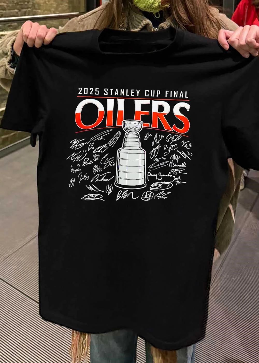 Edmonton Oilers Signatures Stanley Cup Final 2026 Champions shirt