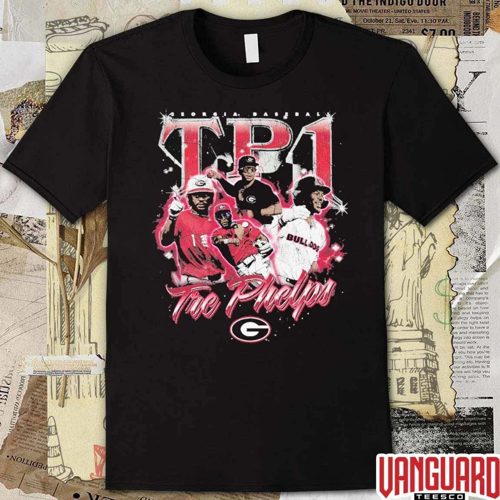 Tre Phelps III Georgia Bulldogs Baseball TP1 90s Graphic t-shirt