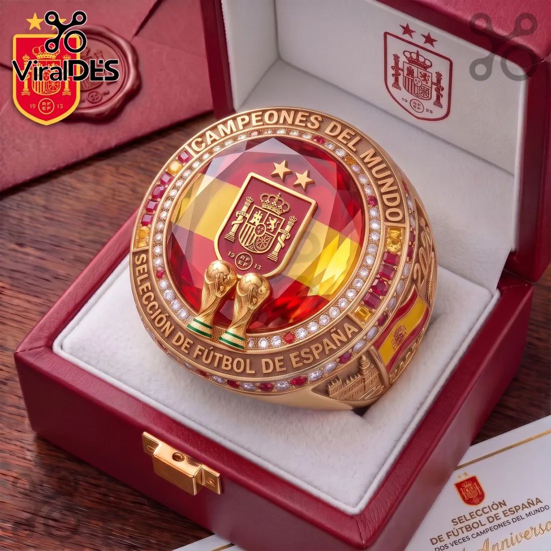 Spain National Football Championship Gold Ring