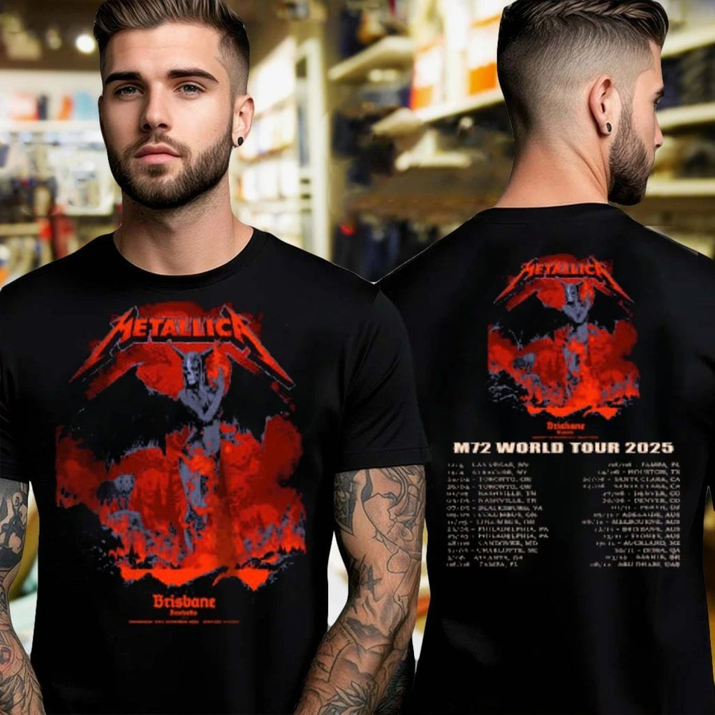 Metallica M72 Brisbane 2025 Two-Sided T-Shirt November 12, 2025 Suncorp Stadium, Australia Artwork by Ken Taylor Shirt