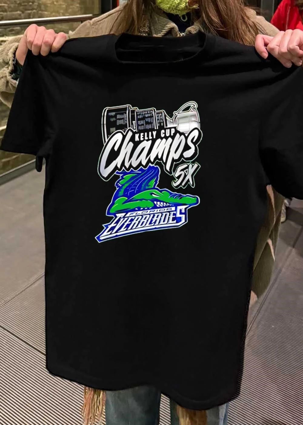 Florida Everblades Kelly Cup Champs 5x Green T-Shirt