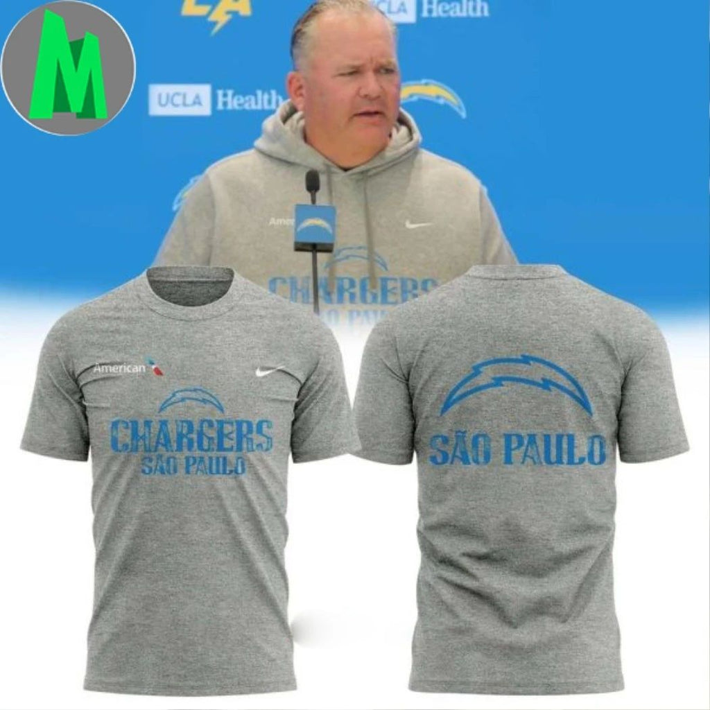 Los Angeles Chargers x Greg Roman Sao Paulo Logo 2025 T-Shirt