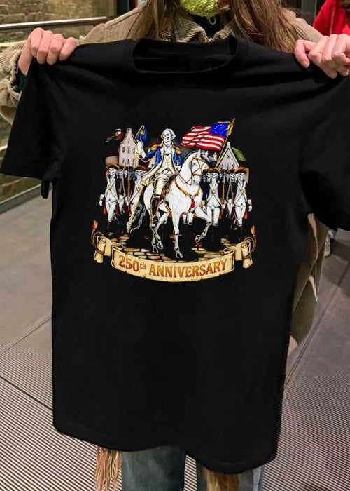 250th Anniversary George Washington Skull Army Historical T-Shirt