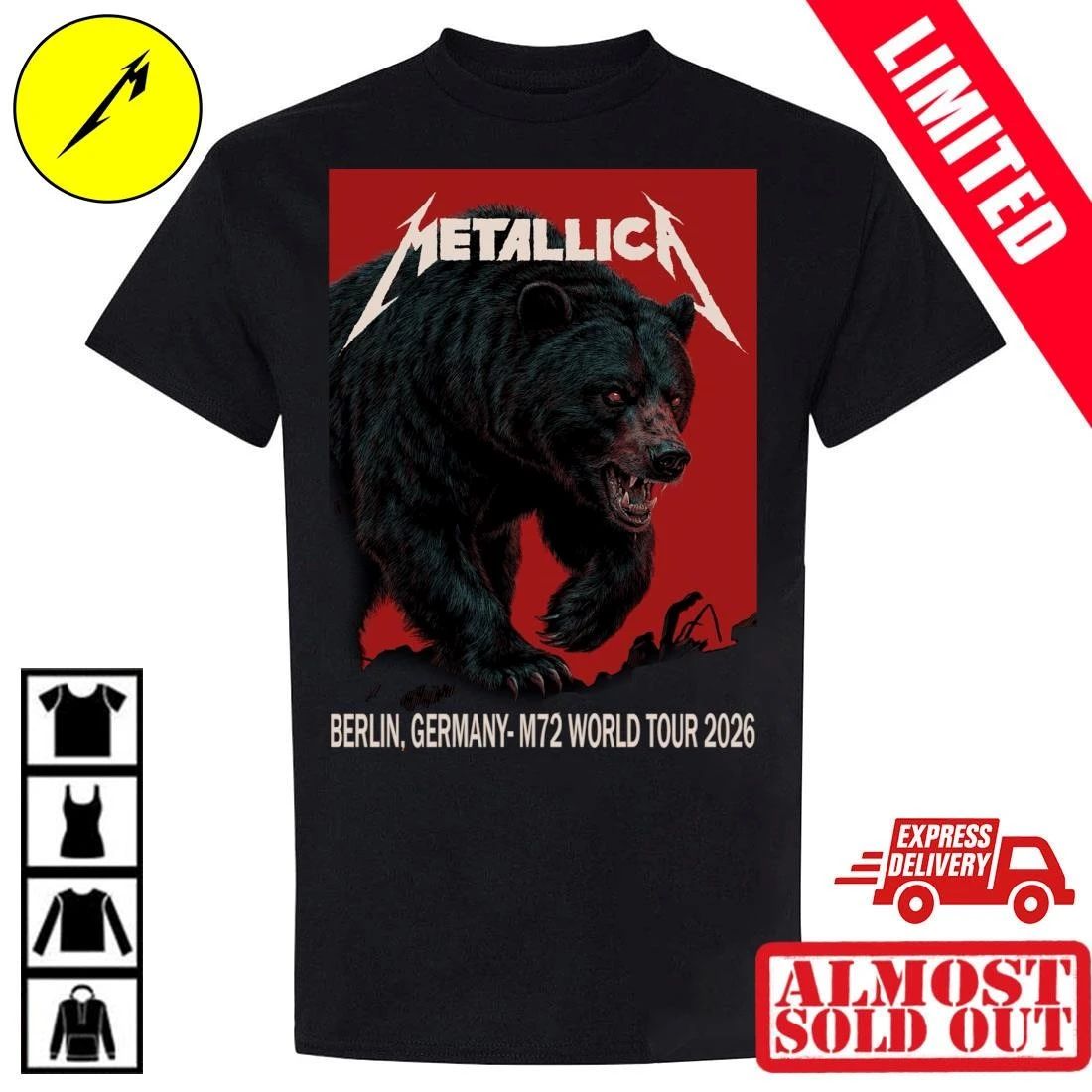 Metallica M72 Tour Merchandise T-Shirt Berlin Olympiastadion