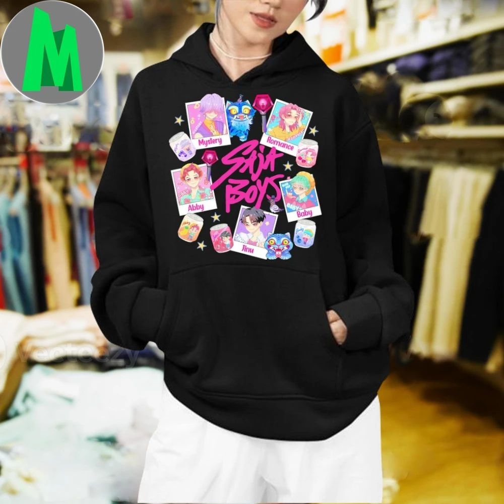 Saja Boys polaroid style kpop demon hunters saja boys names shirt