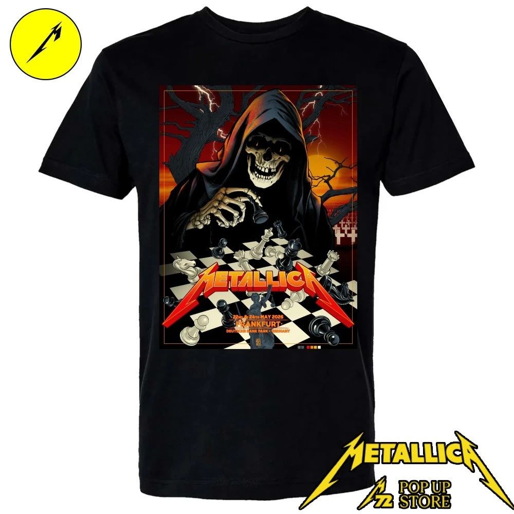Metallica Grim Reaper Chess Shirt – Frankfurt 2026 Vance Kelly Art Tee