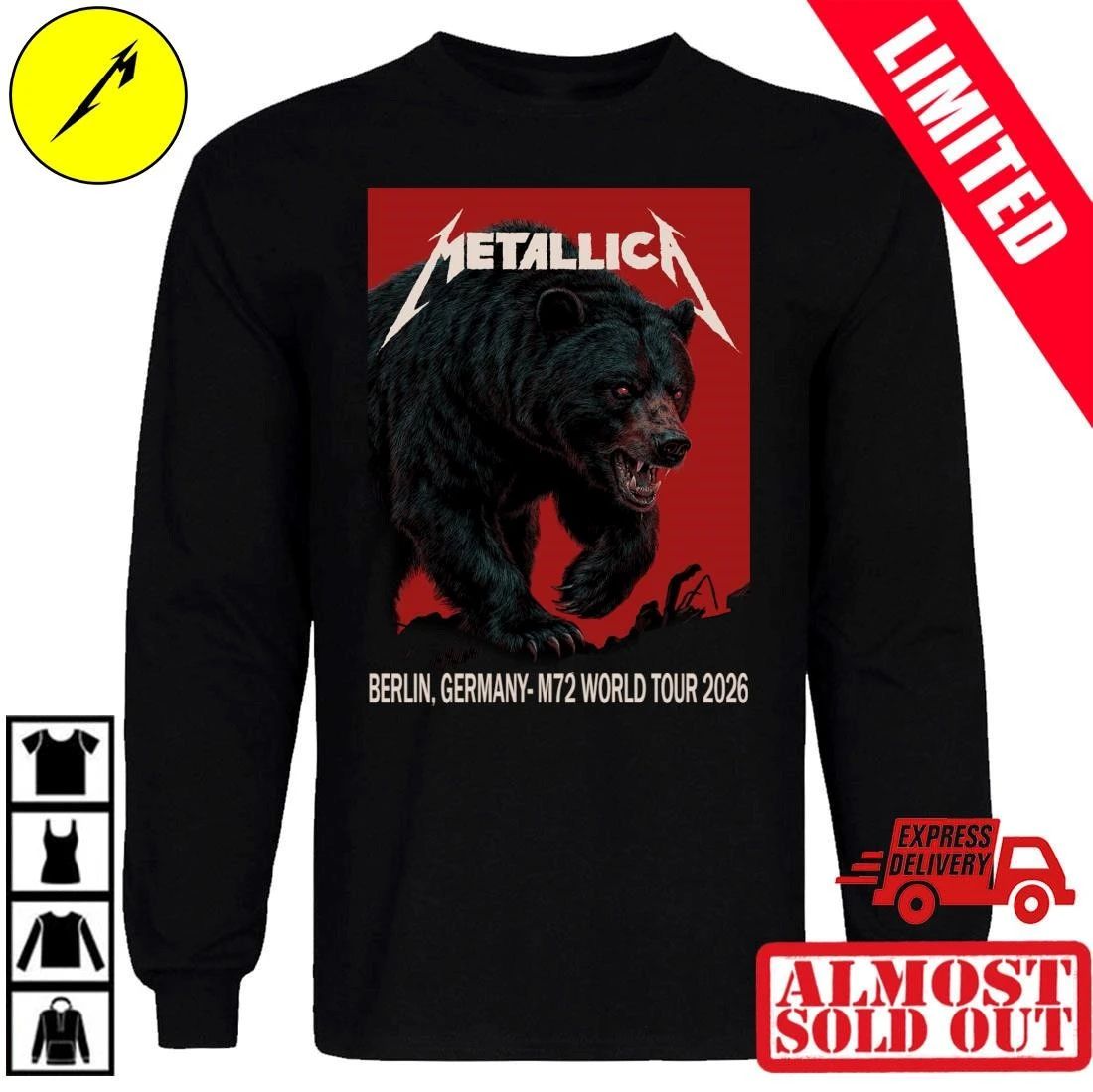 Metallica M72 Tour Merchandise T-Shirt Berlin Olympiastadion