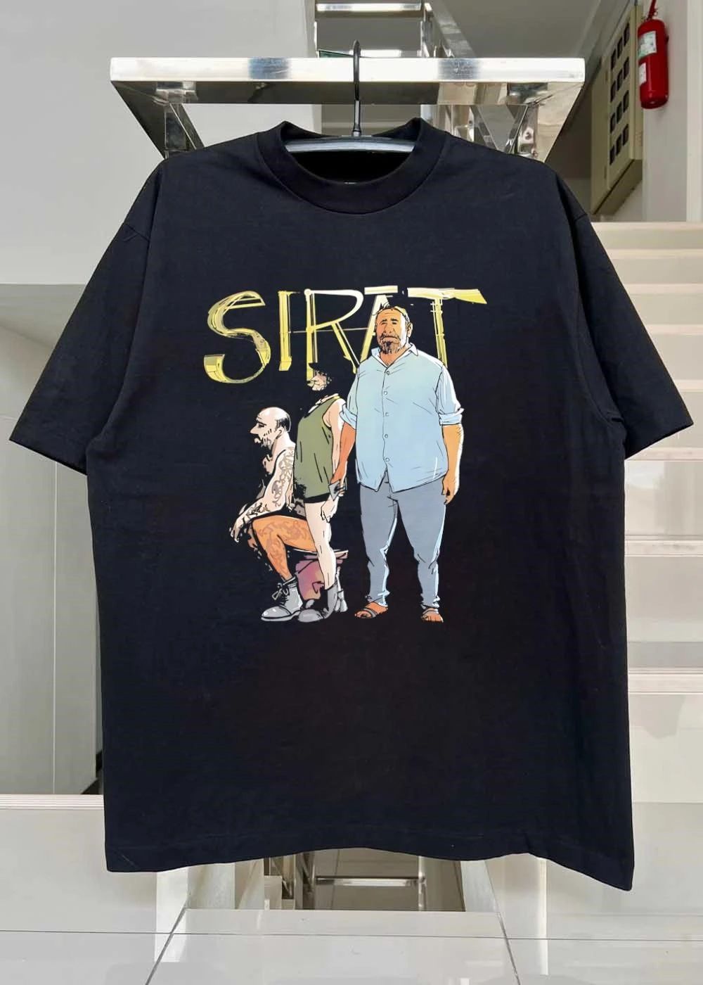 Illustrated by Koji Morimoto Three People Standing and Sitting SIRAT T-Shirt