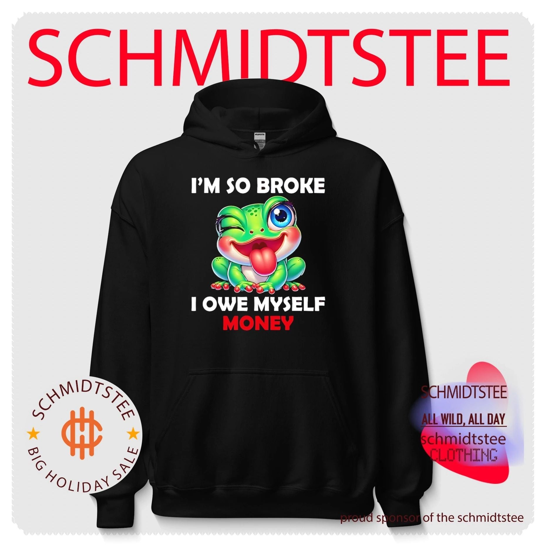 I’m so broke I owe myself money cartoon frog shirt