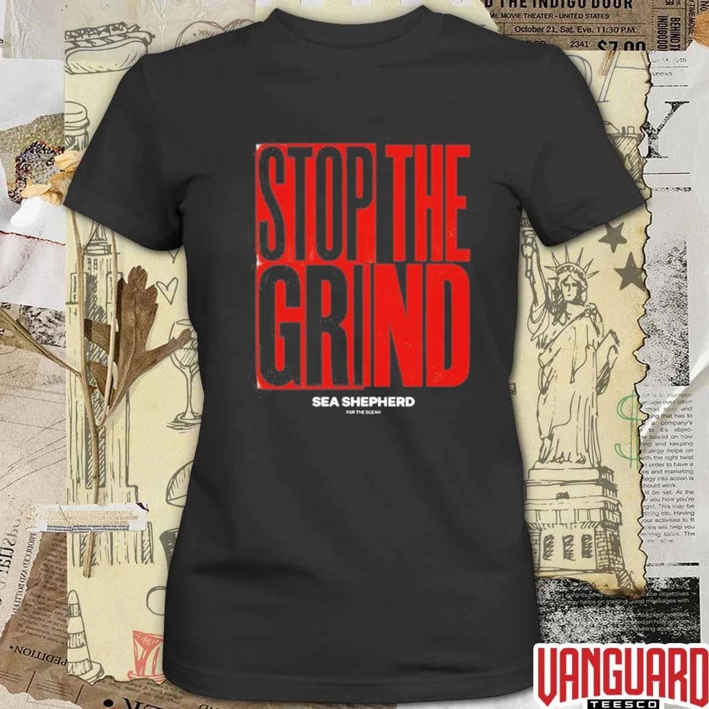 Sea Shepherd Stop the Grind For The Ocean t-shirt