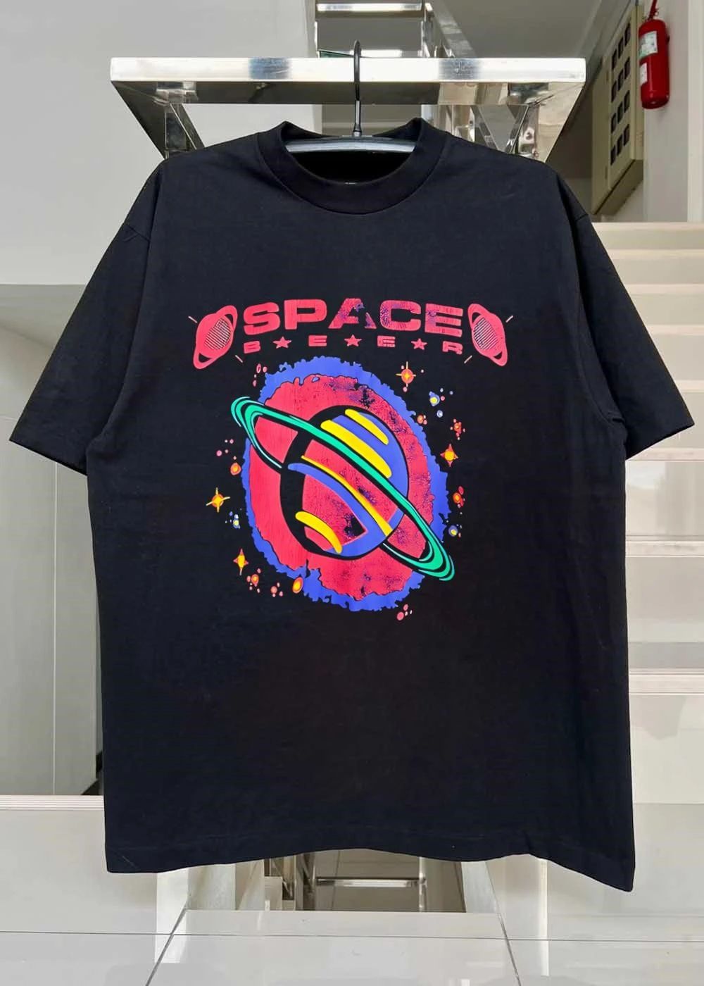Space Baer Retro Saturn Planet Cosmic Stars Aesthetic Universe Future Exploration 2026 Shirt