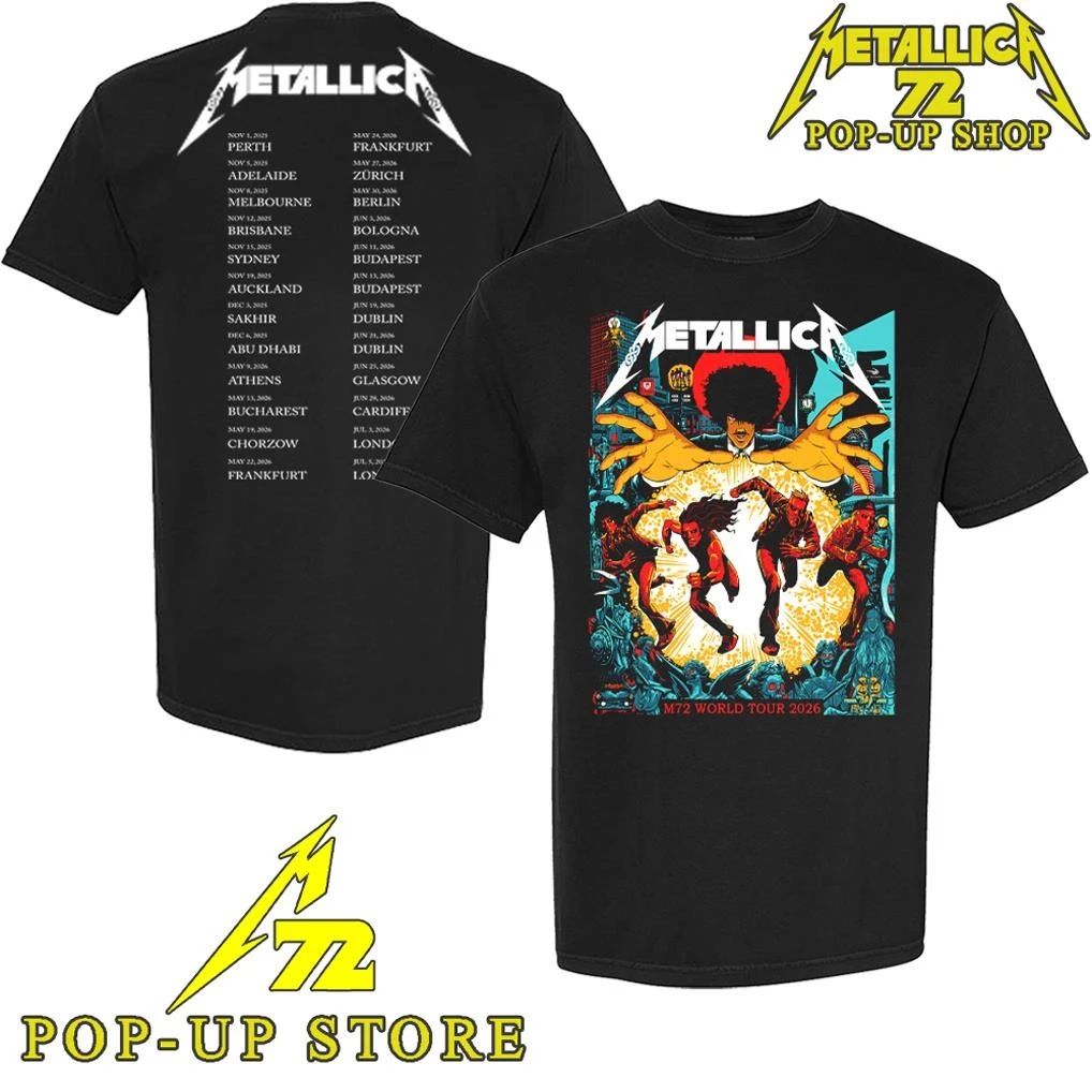 Metallica M72 Dublin Ireland June 19, 2026 Art By Mick Cassidy Europe Tour Dates T-Shirt