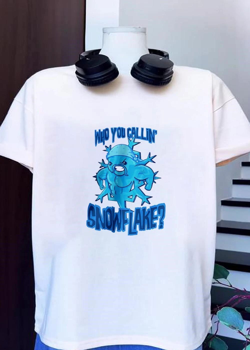 Angry Buff Frozen Ice Crystal Character Who You Callin Snowflake T-Shirt
