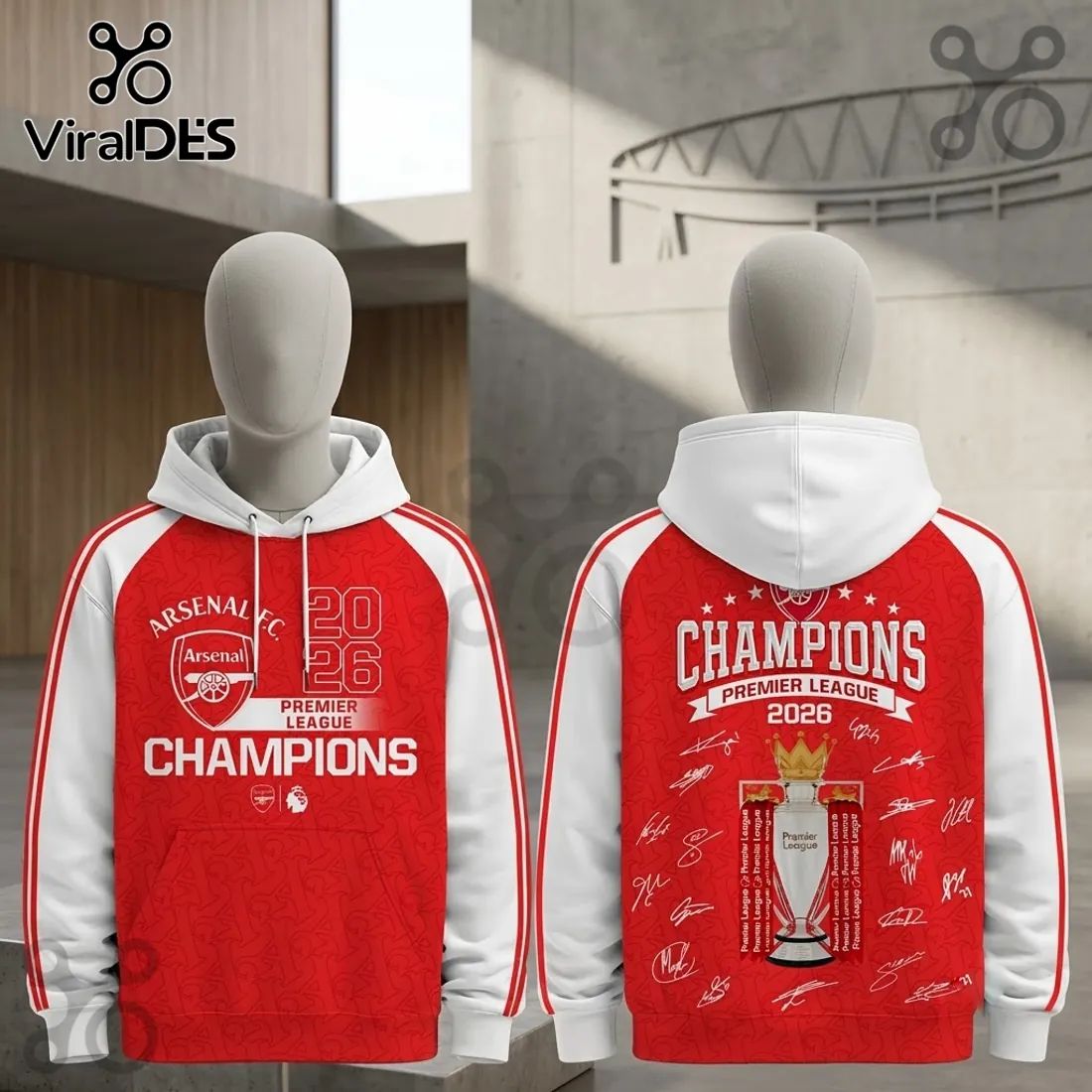 Arsenal FC Premier League 2026 Champions Hoodie