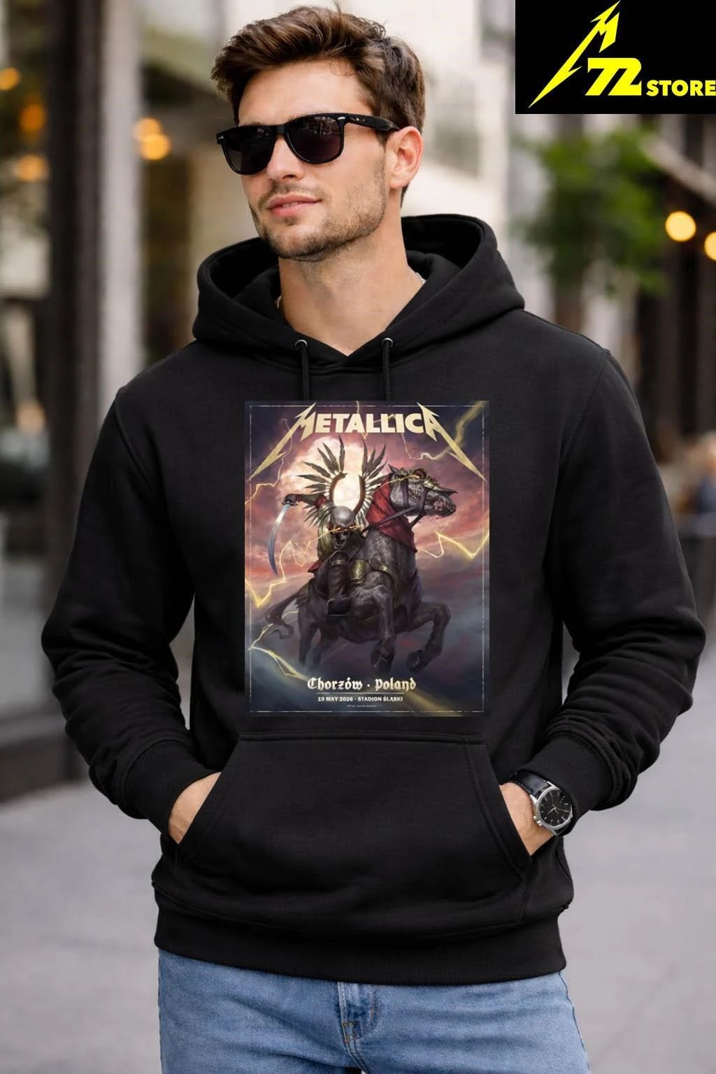 Metallica M72 Chorzów Pop Up Poster At Stadion Slaski Chorzów Poland On May 19 2026 M72 World Tour 2026 Shirt