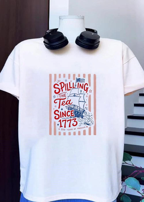 250 Years of Freedom Spilling the Tea Since 1773 Historical Ship T-Shirt