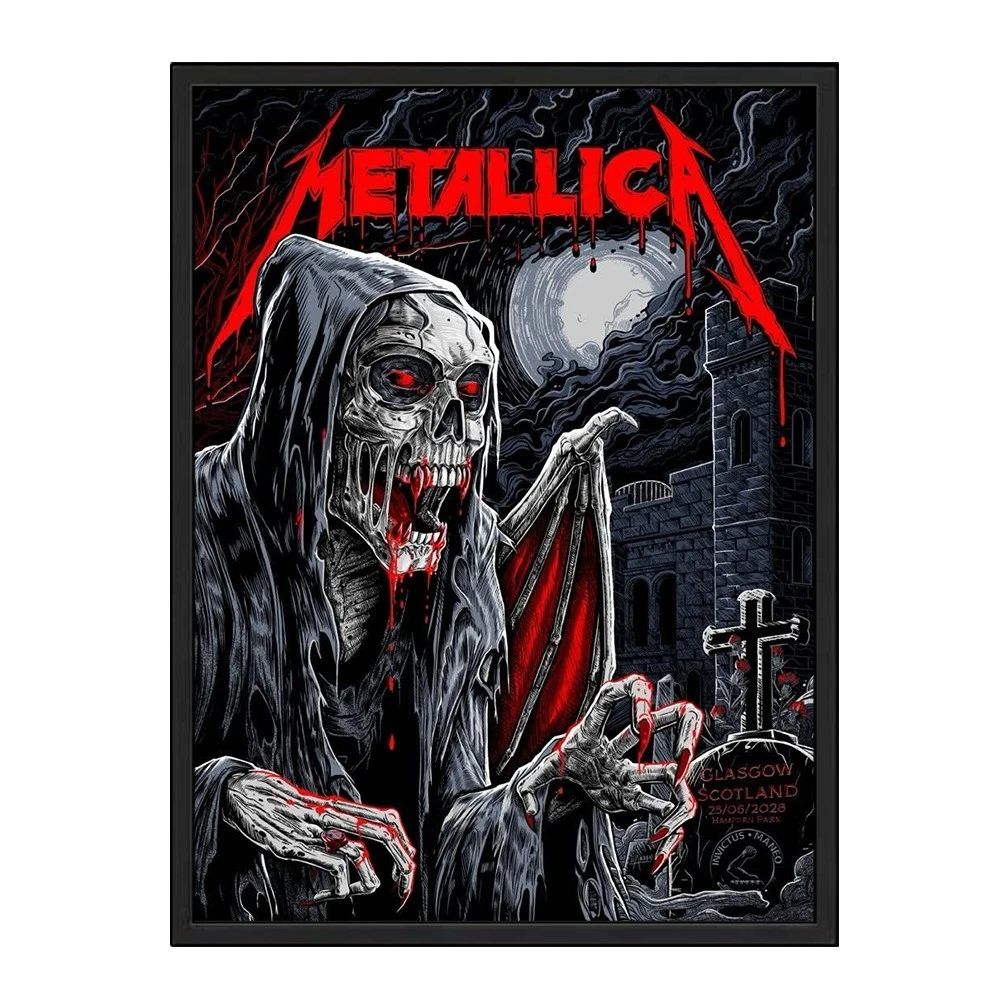 Metallica Glasgow Poster – Limited Edition June 25, 2026 Hampden Park Scotland – By Landon Armstrong Pop Up Shop