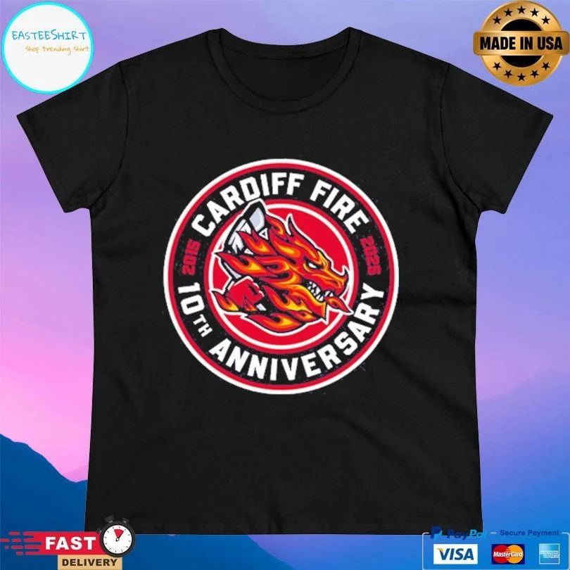 Cardiff Fire 10th Anniversary 2015 Logo T-shirts