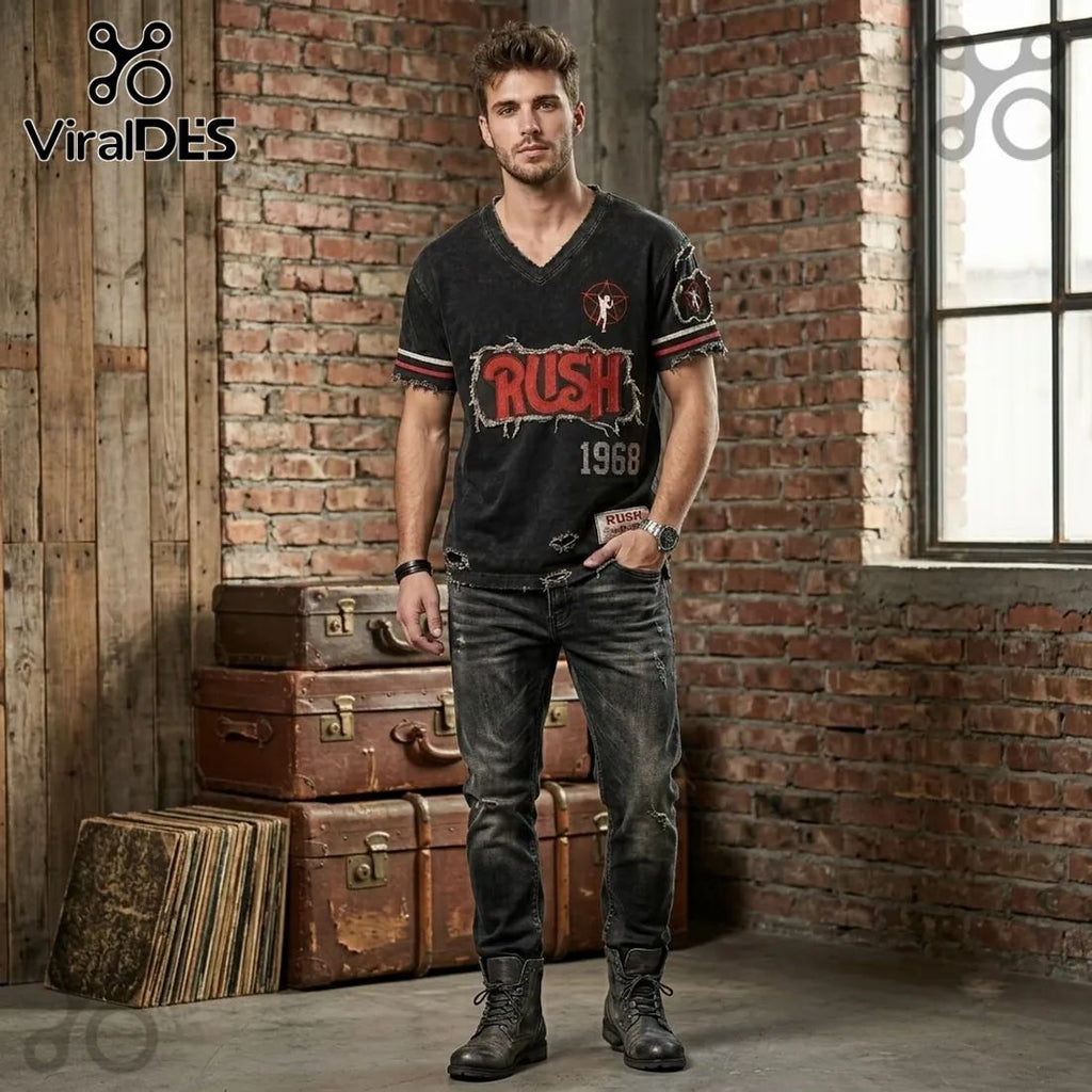 Rush Rock Band Limited Edition Distressed T-Shirt