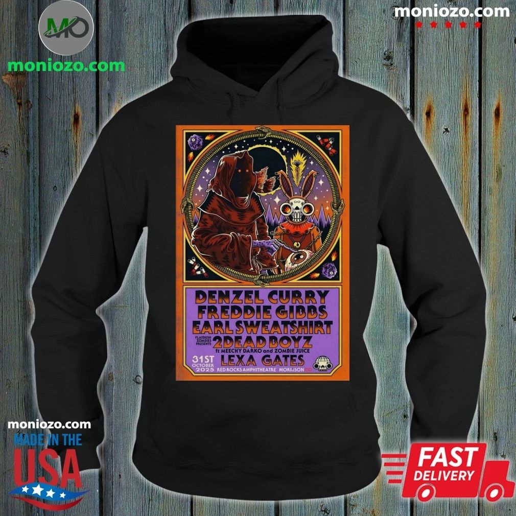 Denzel Curry And Freddie Gibbs With Earl Sweatshirt 10 31 2025 Red Rocks Amphitheatre Poster Shirt – Best Gift for Music Fans