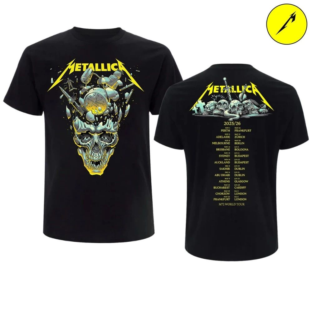 Metallica Pop-up Store M72 World Tour 2026 72 Seasons Skull by Luke Preece T-Shirt – Limited Edition