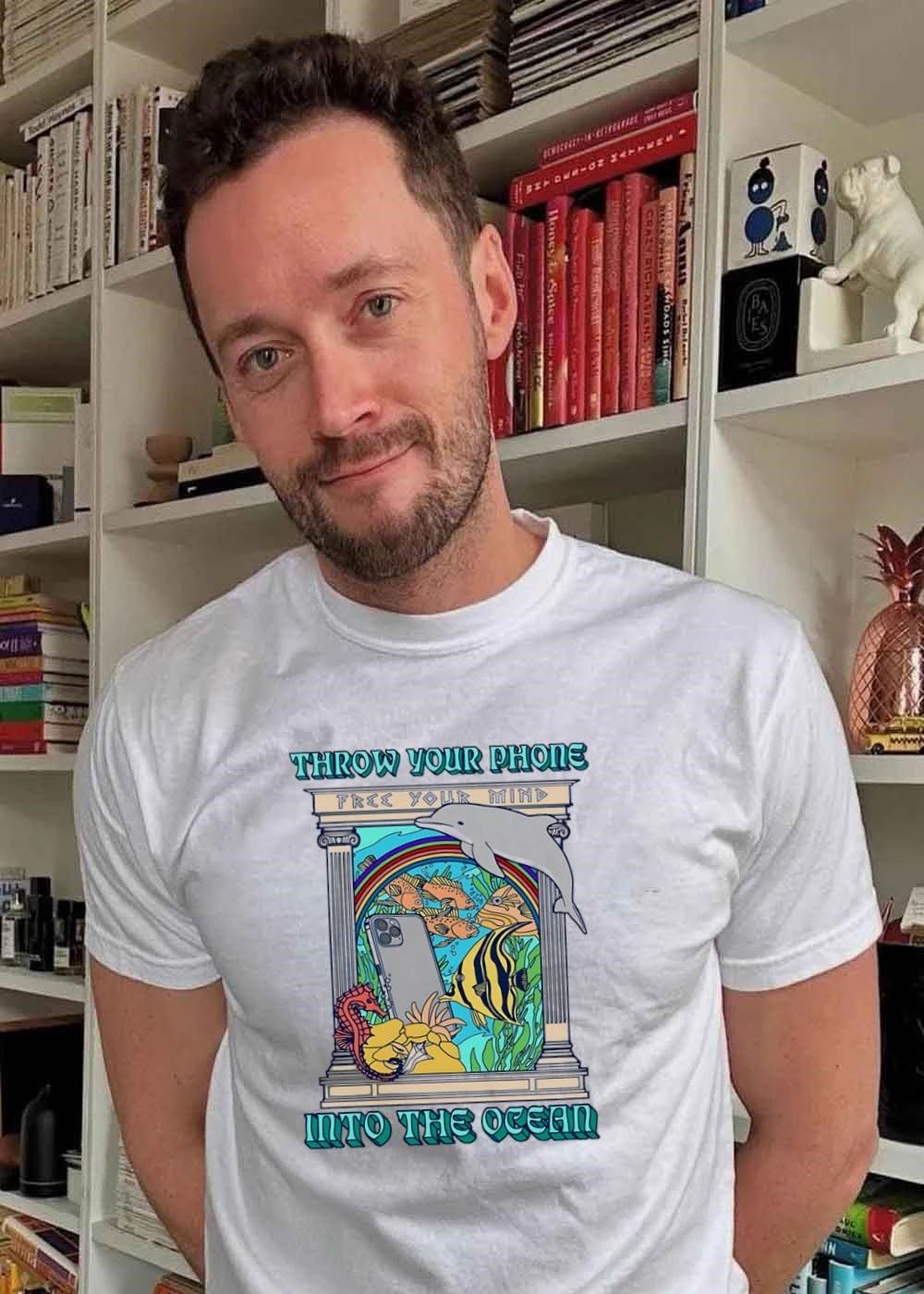 Throw Your Phone Free Your Mind Into The Ocean Dolphin Shirt