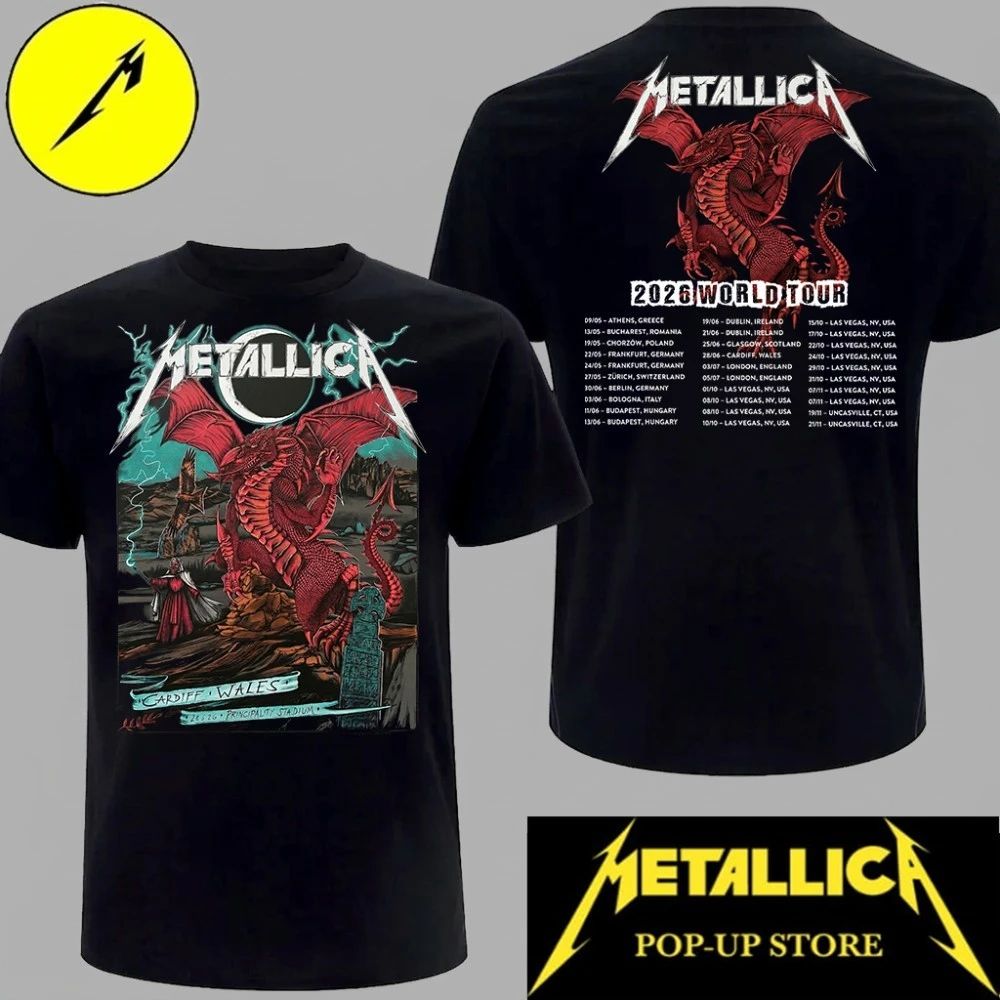 Metallica Red Dragon M72 Cardiff 28 June 2026 Two Sides T-Shirt