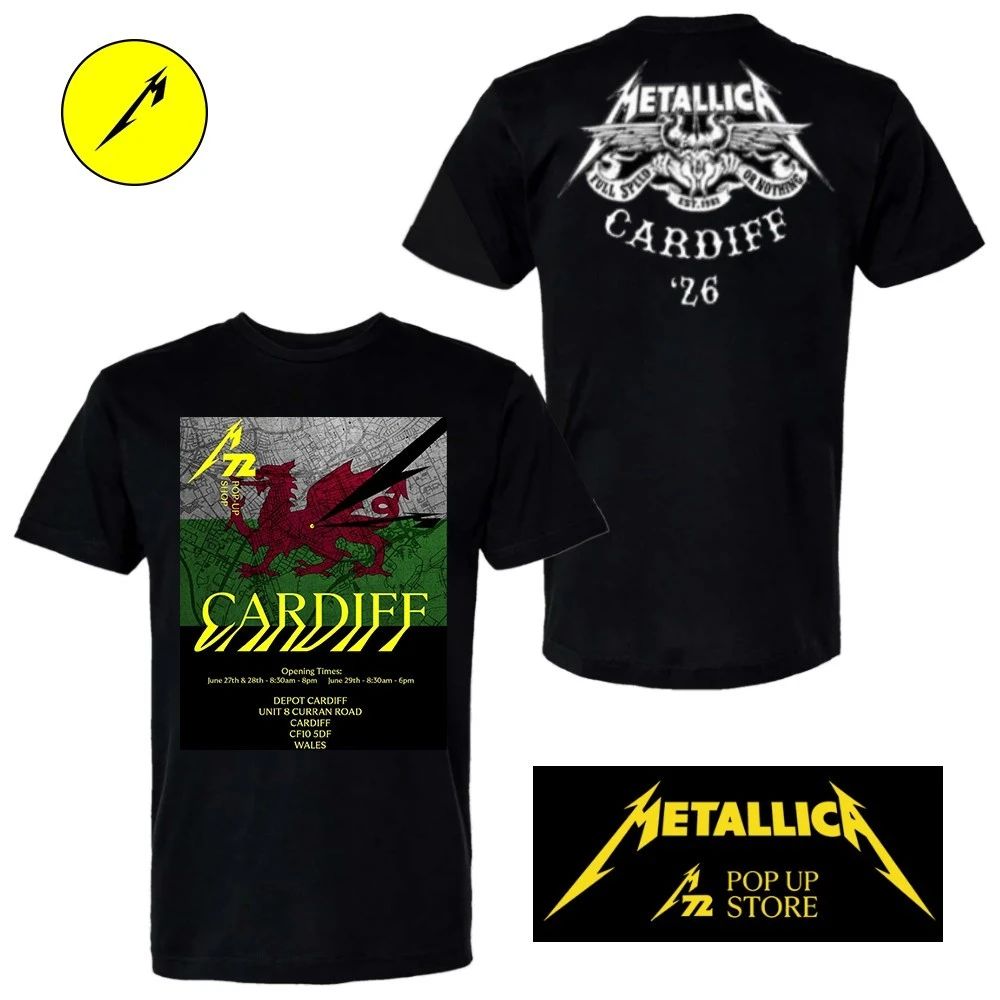 Metallica Cardiff Pop-Up Shop T-Shirt – June 28, 2026 Principality Stadium in Cardiff, Wales – Limited Edition