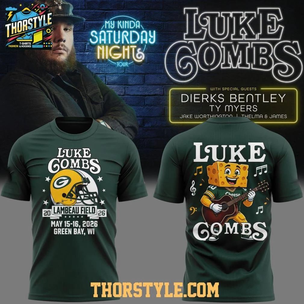 Luke Combs x Green Bay Packers Country Music 2026 Tour Shirt