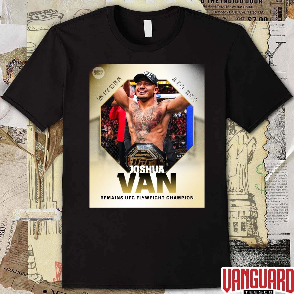 Joshua Van Remains UFC Flyweight Champion 2026 Winner UFC 328 Poster t-shirt