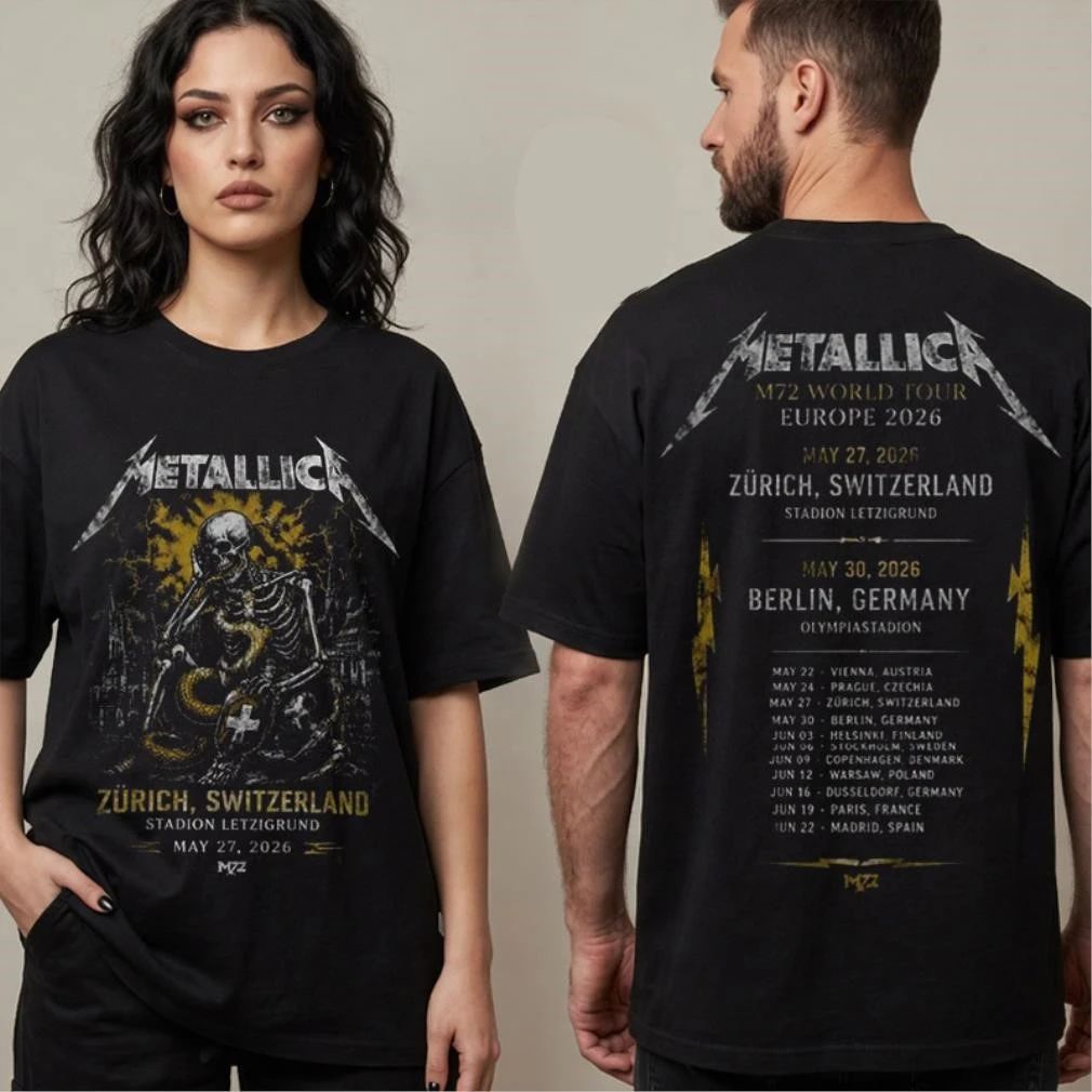 Metallica M72 Zurich 2026 Event Tee At Stadion Letzigrund On May 27 2026 Switzerland M72 World Tour Europe 2026 Shirt