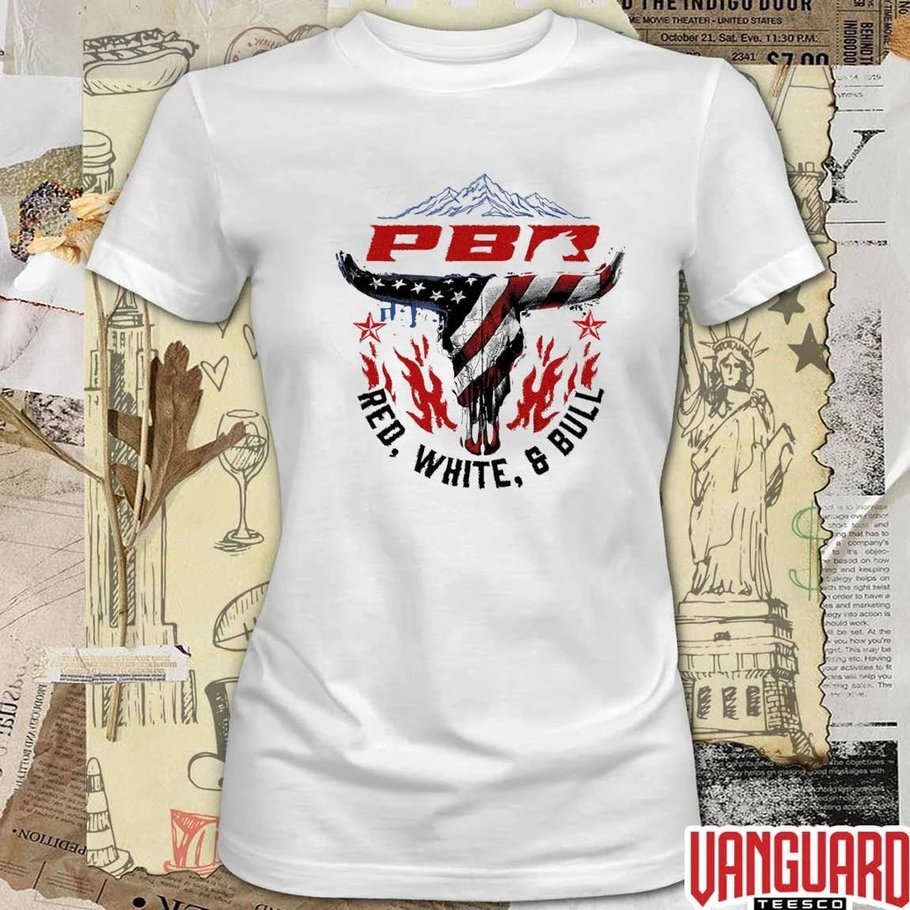 2026 PBR Professional Bull Riders Red, White and Bull Patriotic Bull Skull t-shirt