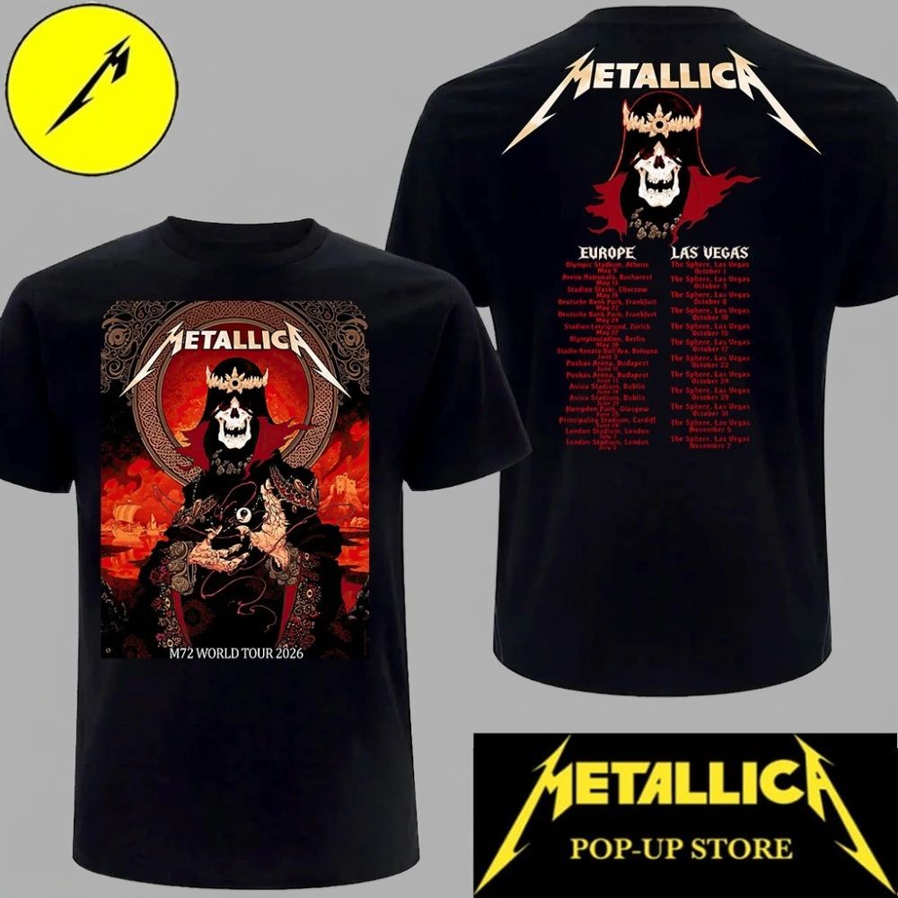 Metallica Tour Merch Celtic Skull King T-Shirt Cardiff Wales 28 June 2026