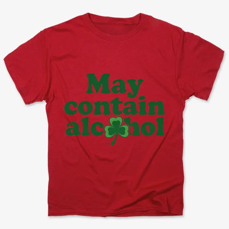 May Contain Alcohol Shamrock St Patrick's Day Design