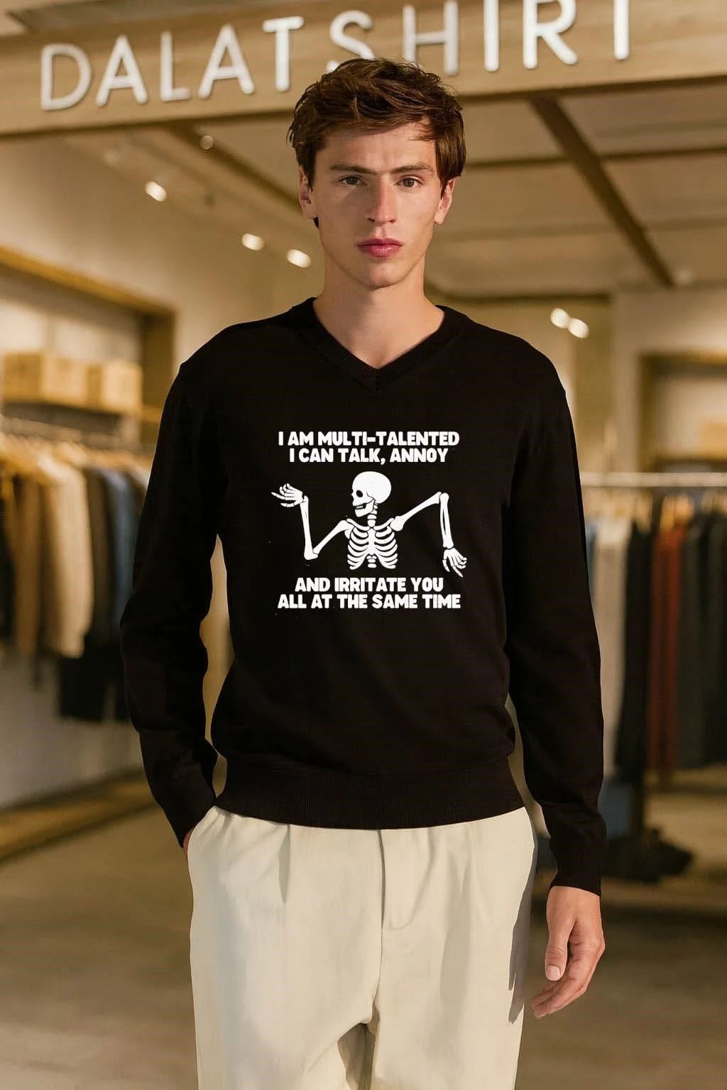 I Am Multi-Talented I Can Talk Annoy Irritate You Skeleton shirt