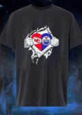 Fan Love Heart KC Chiefs Edmonton Oilers T-Shirt