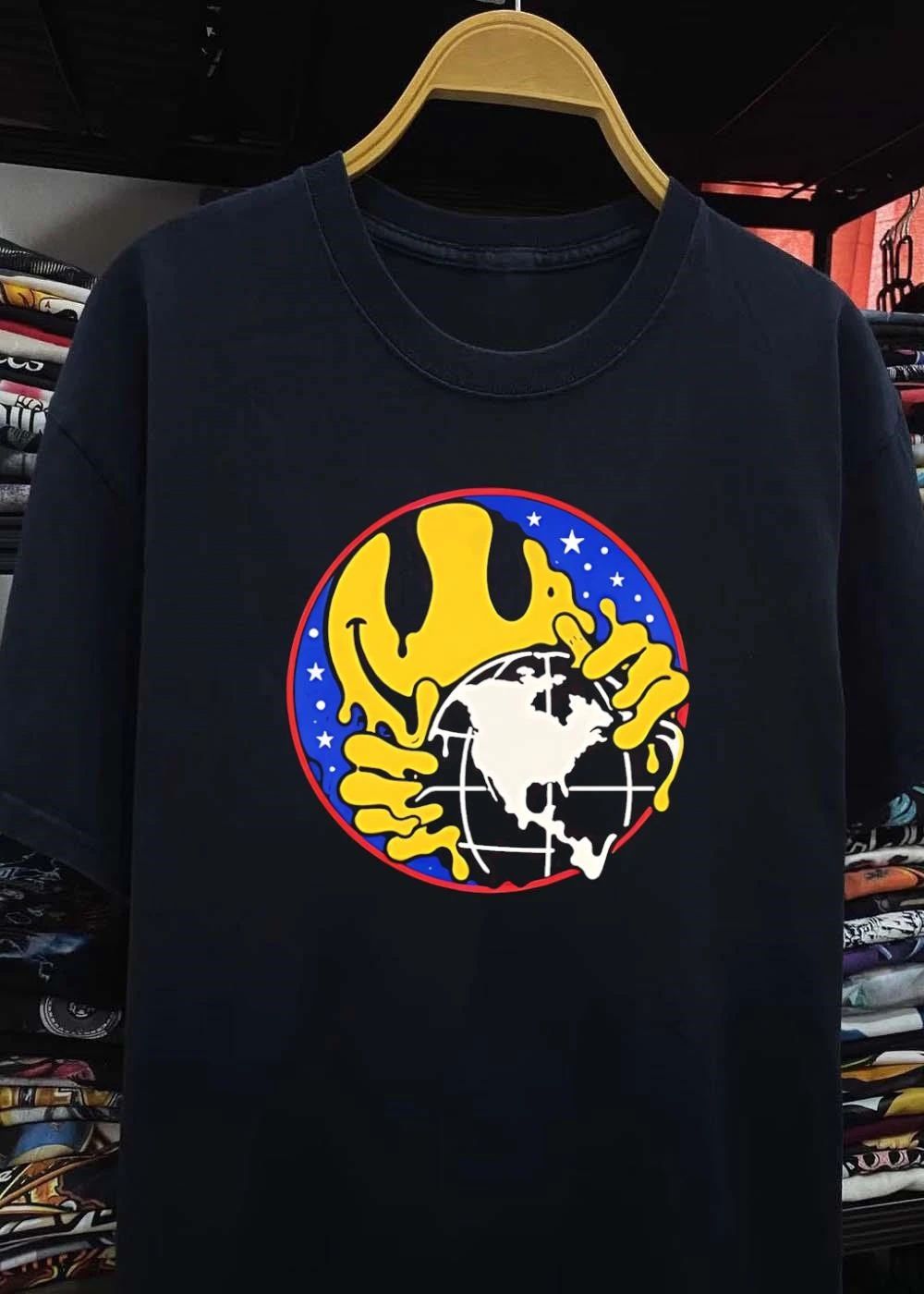 Melting Smiley Holding Globe T-Shirt