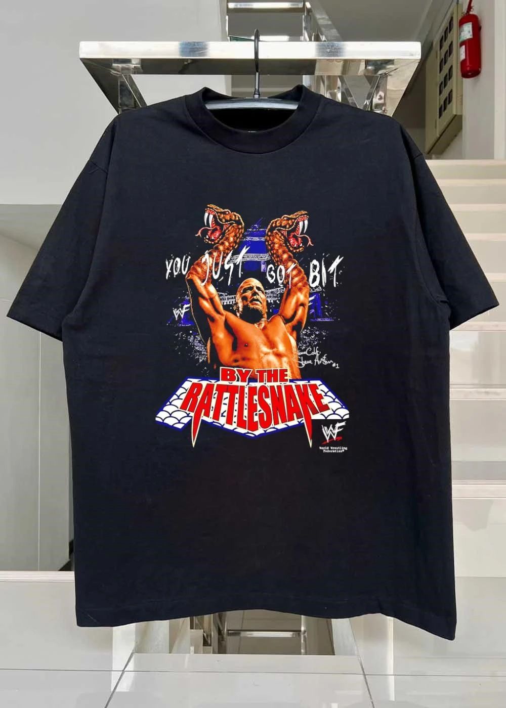 Stone Cold Steve Austin You Just Got Bit by the Rattlesnake WWF T-Shirt