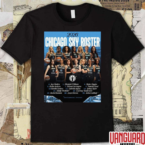 2026 Roster For The Chicago Sky Wnba Team Poster t-shirt