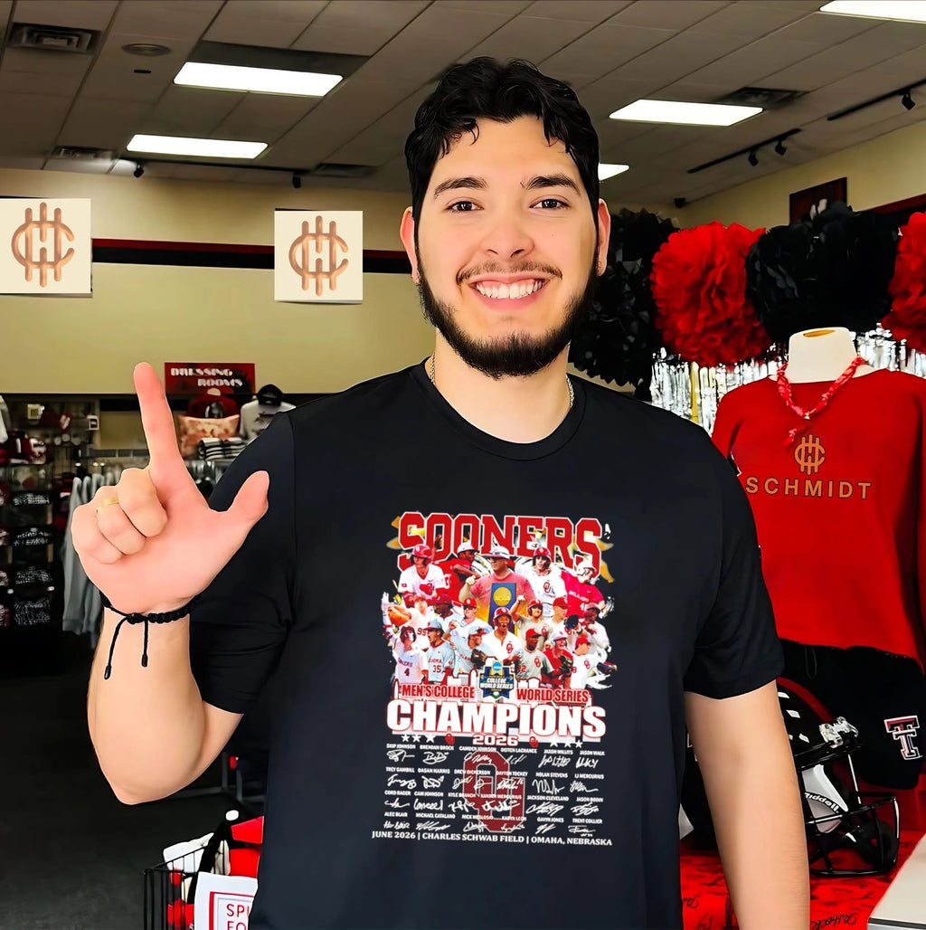 Oklahoma Sooners baseball 2026 MCWS Champions all player signature shirt