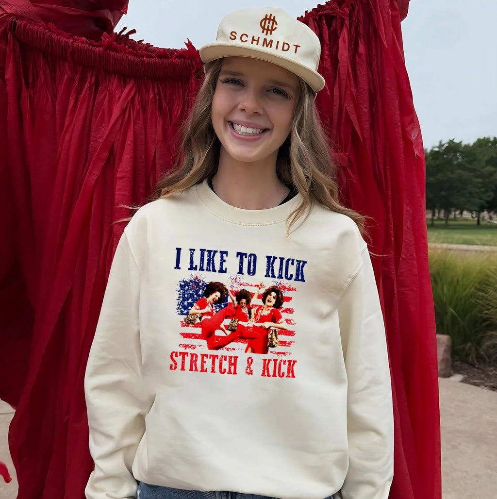 Sally O’malley I Like To Kick Stretch And Kick 4th Of July Shirt