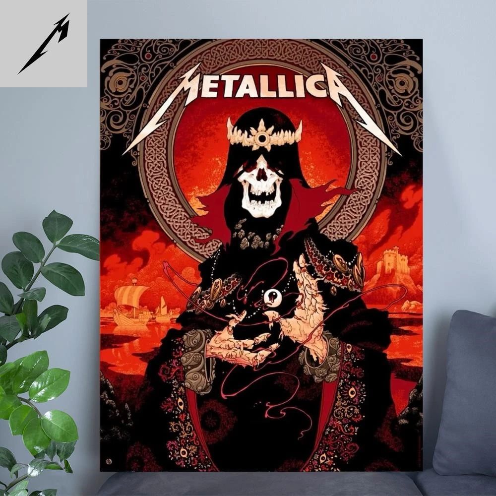 Metallica Cardiff June 28 2026 Skull King Concert Poster – Principality Stadium Merch
