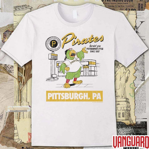 2026 Pittsburgh Pirates Servin’ You Pittsburgh Style Since 1887 Pittsburgh PA Mascot t-shirt