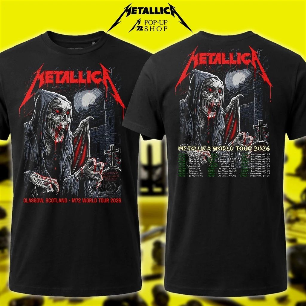 Metallica Pop-Up Merch Glasgow Concert Shirt – World Tour US & Europe Dates Landon Armstrong