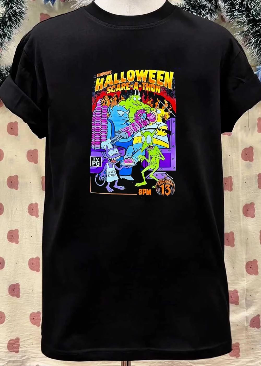 Homer the Simpsons Simpsons HALLOWEEN SCARE-A-THON TV PG 8PM CHANNEL 13 shirt