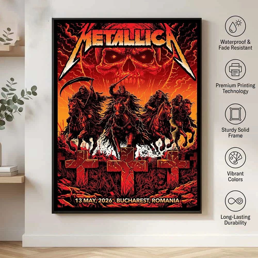 Pop-Up M72 Bucharest 2026 Metallica Poster By Maxx242 In Bucharest Romania At Arena Nationala On May 13 2026 Professional Poster Canvas