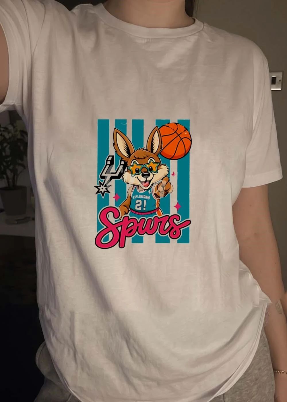 San Antonio Spurs Mascot Basketball Star Glasses Youth T-Shirt